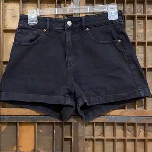Cuffed denim “mom shorts”